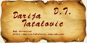Darija Tatalović vizit kartica